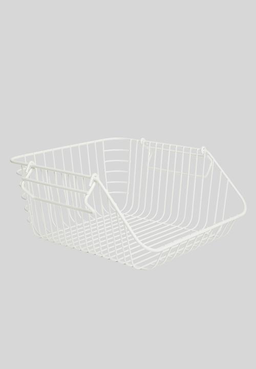 Excellent Houseware - Wire metal basket - white