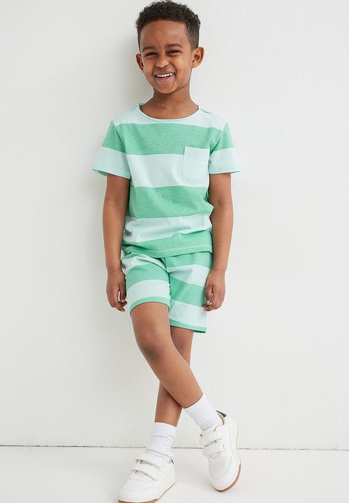 H&M - 2 Pack cotton T-shirts - turquoise & navy blue 