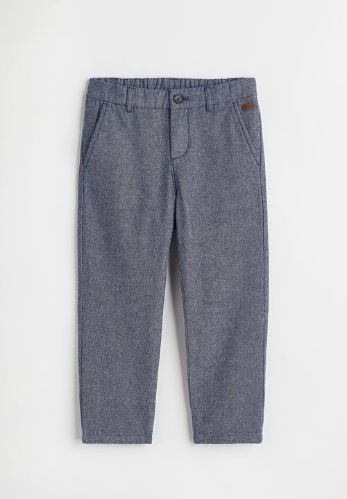 H&M - Straight fit cotton chinos - dark blue marl