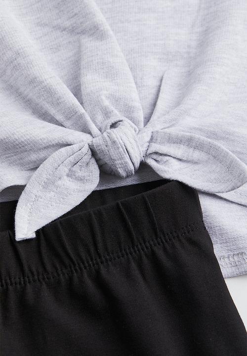 H&M - 2 Piece cotton set - light grey marl & black