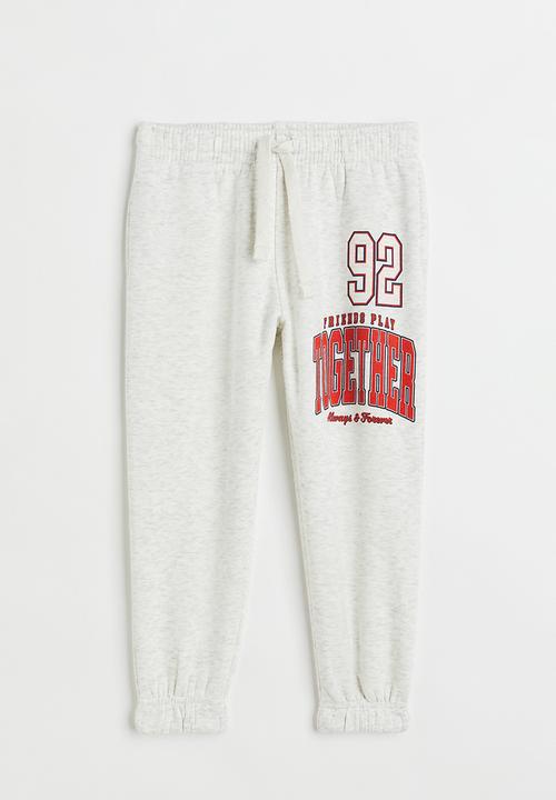 H&M - Printed joggers - light grey marl/together