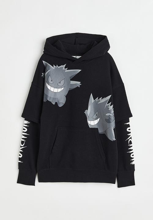 H&M - Printed hoodie - black/pokémon