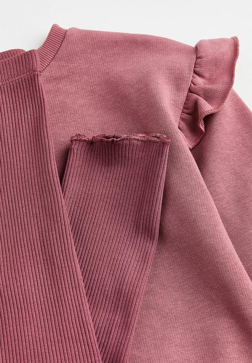 H&M - 2-piece top and leggings set - dark pink