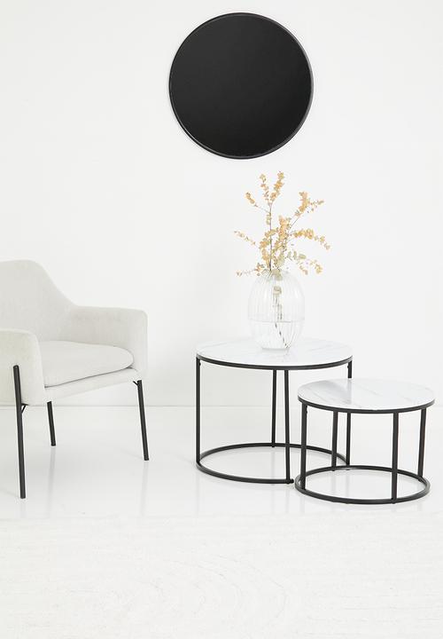 H&S - Cairo nested coffee tables - white & black