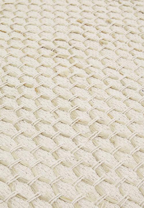 H&S - Diamond jute & cotton rug - white