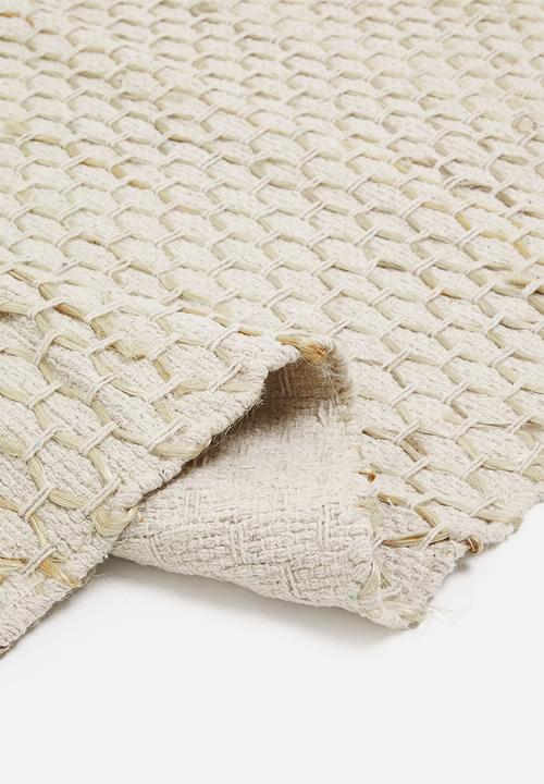 H&S - Diamond jute & cotton rug - white