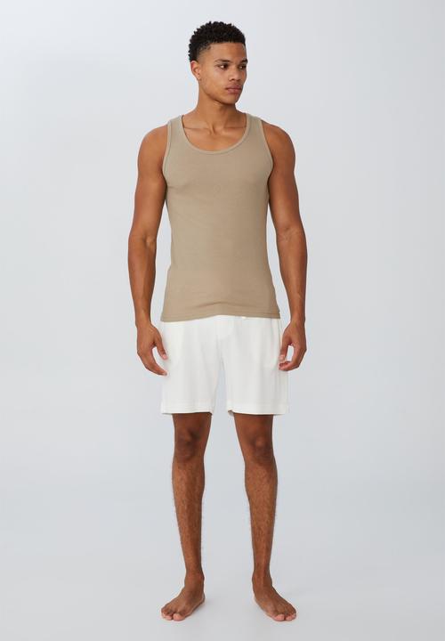 Cotton On - 2x2 rib tank - gravel stone