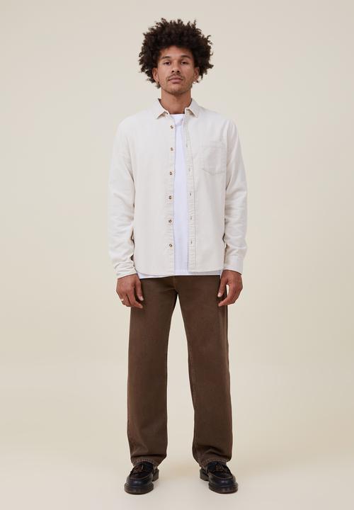 Cotton On - Portland long sleeve shirt - bone cord