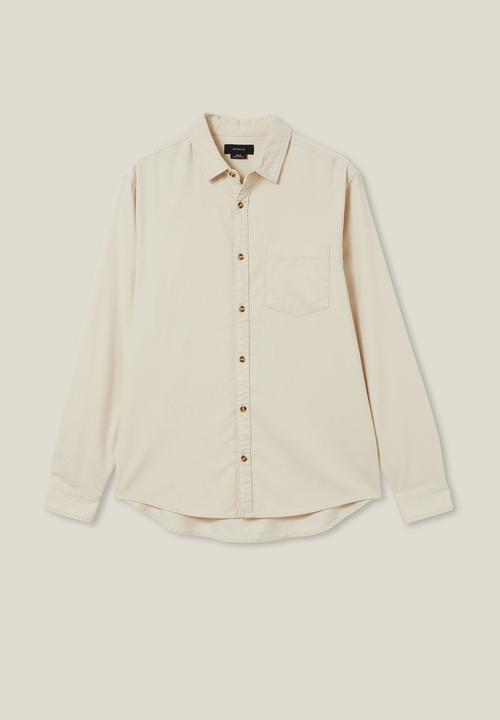 Cotton On - Portland long sleeve shirt - bone cord