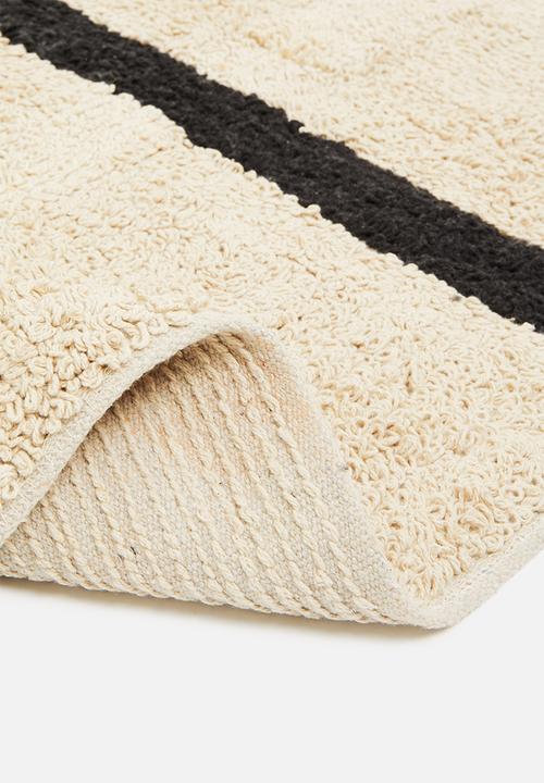 H&S - Linear cut settle tufted rug - natural & black