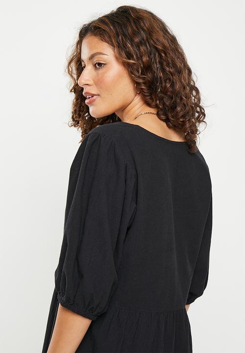 Cotton On - Bille smock mini dress - black