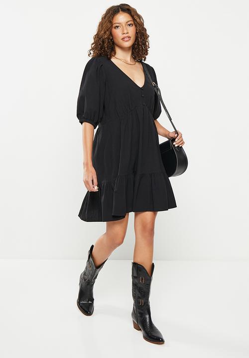 Cotton On - Bille smock mini dress - black