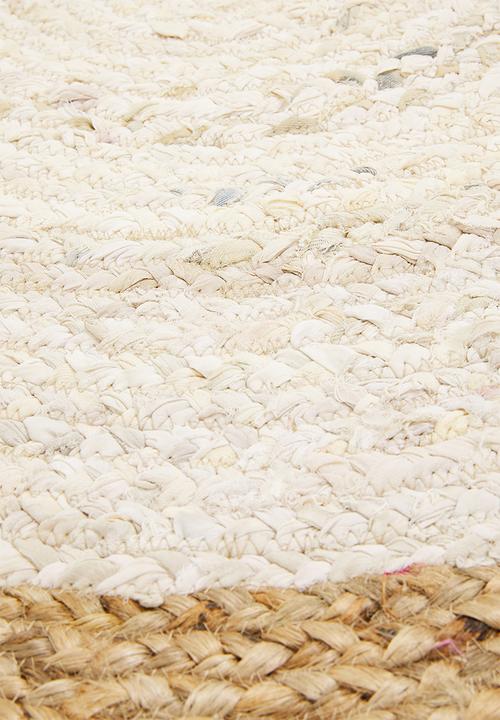 H&S - Denim & jute round rug - jute border