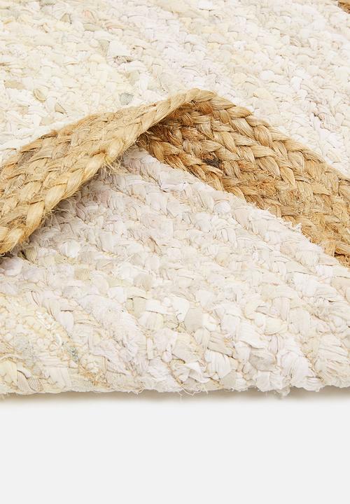 H&S - Denim & jute round rug - jute border