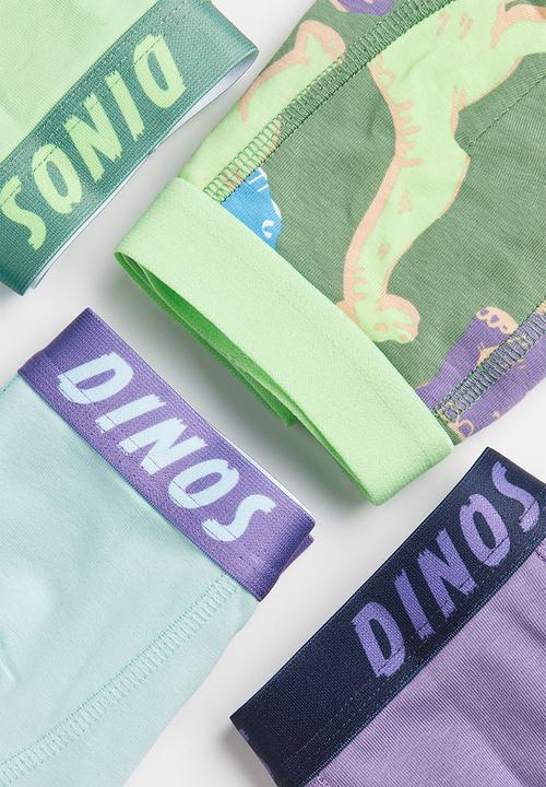 H&M - 5 Pack boxer shorts - khaki green/dinosaurs