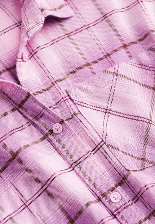 H&M - Oversized shirt - light purple/checked