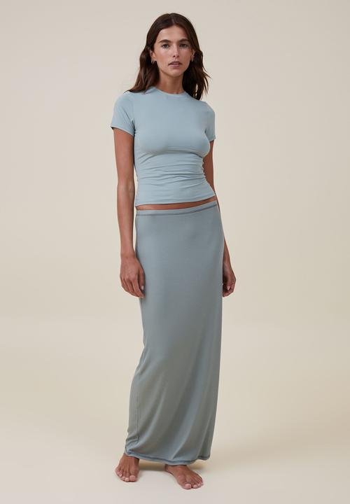 Cotton On -  Soft lounge fitted T-shirt - green jasper