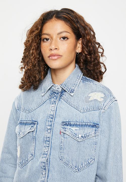 Levi’s® - Dylan oversized western - indigo destructed