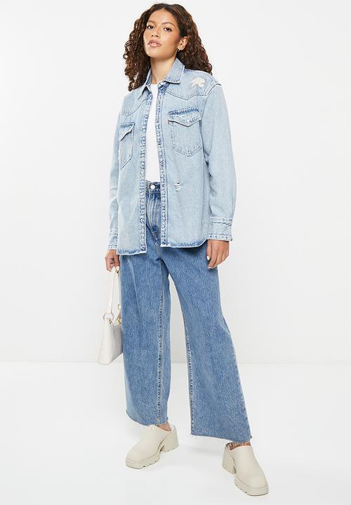 Levi’s® - Dylan oversized western - indigo destructed