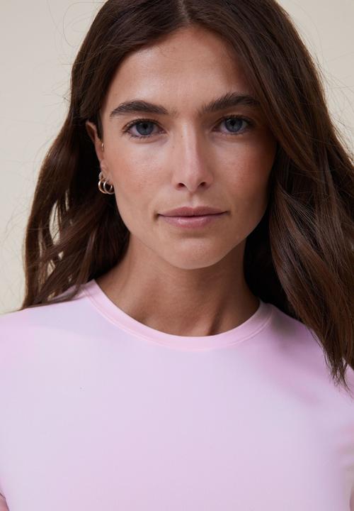 Cotton On - Soft lounge fitted T-shirt - tender touch pink