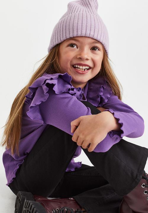 H&M - Long-sleeved ribbed top - purple