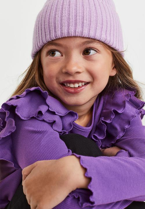 H&M - Long-sleeved ribbed top - purple