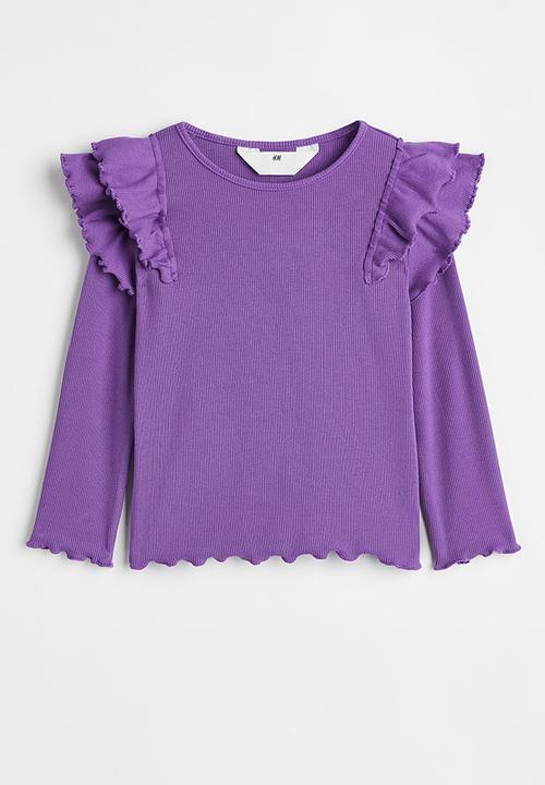 H&M - Long-sleeved ribbed top - purple