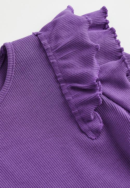 H&M - Long-sleeved ribbed top - purple