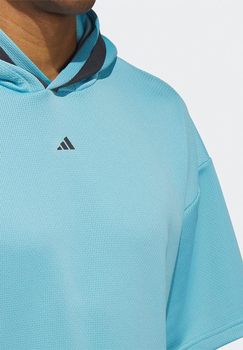 adidas Performance - Slct short sleeve hoody - preloved blue/carbon