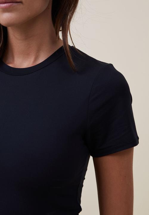 Cotton On - Soft lounge short sleeve bodysuit - black