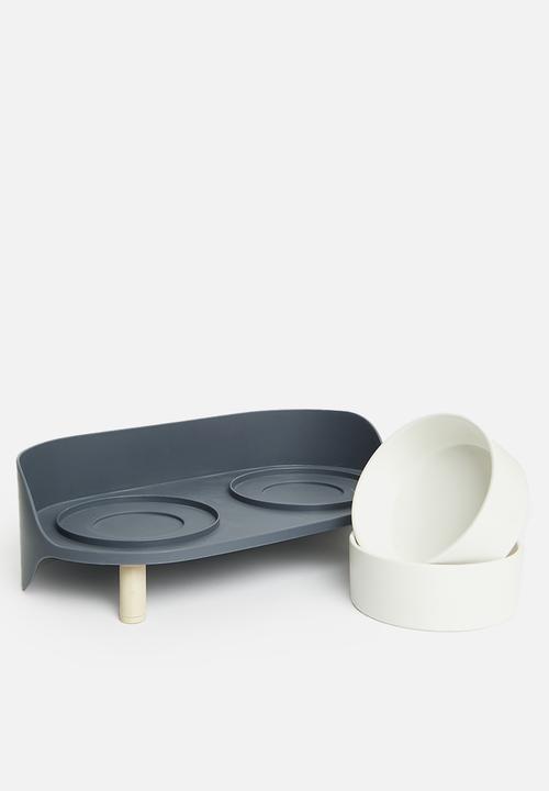 Pet Collection - Pet bowl feeding set - grey