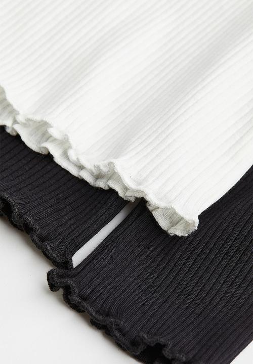 H&M - 2 Pack ribbed tops - black & white