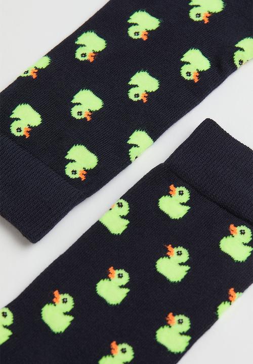 H&M - Patterned socks - black/rubber ducks