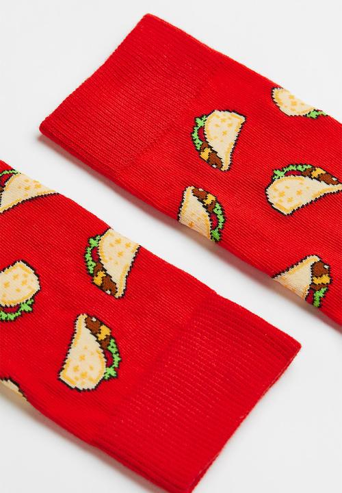 H&M - Patterned socks - red/tacos