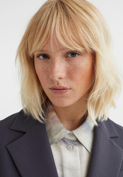 H&M - Shirt with a sheen - natural white/patterned