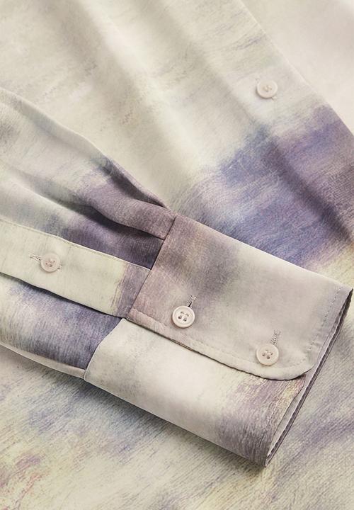 H&M - Shirt with a sheen - natural white/patterned