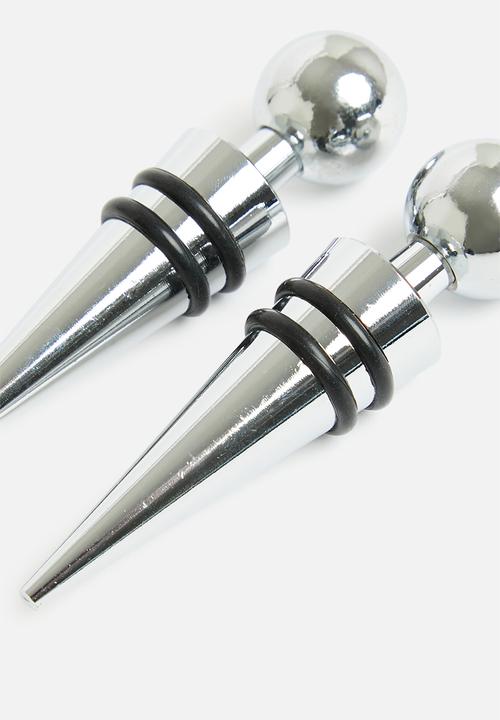 Excellent Houseware - Bottle Stopper set of 2- Silver