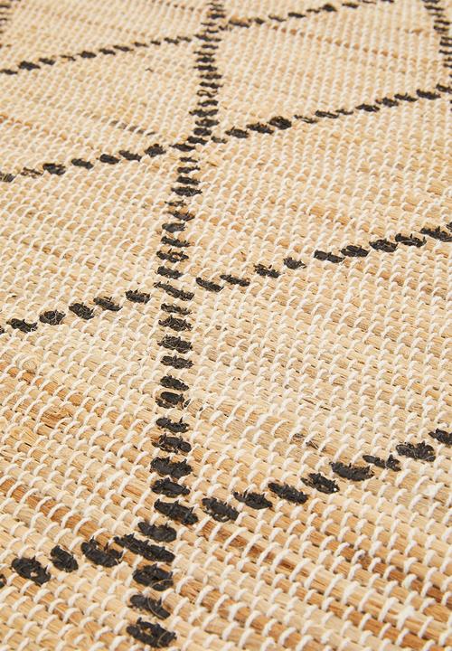 H&S - Diamond jute & cotton runner - black