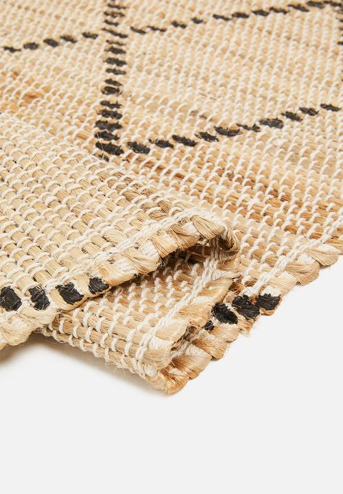 H&S - Diamond jute & cotton runner - black