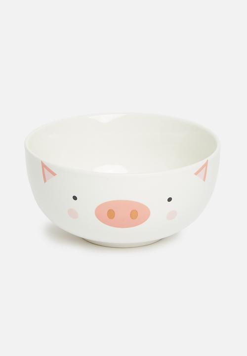 H&S - Piggy cup and bowl set - pink