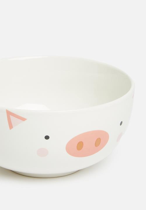 H&S - Piggy cup and bowl set - pink
