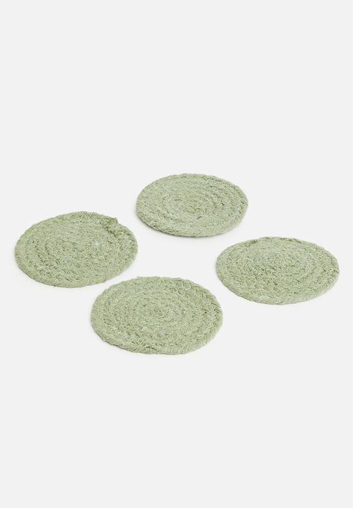 Excellent Houseware - Coaster set of 4 - green