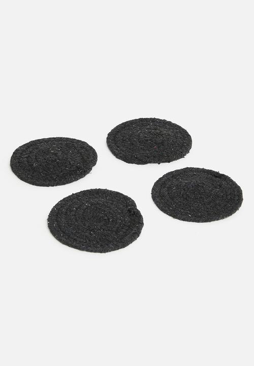 Excellent Houseware - Coaster set of 4 - charcoal