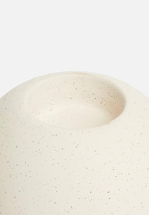 H&S - Porcelain ball tealight holder - off white
