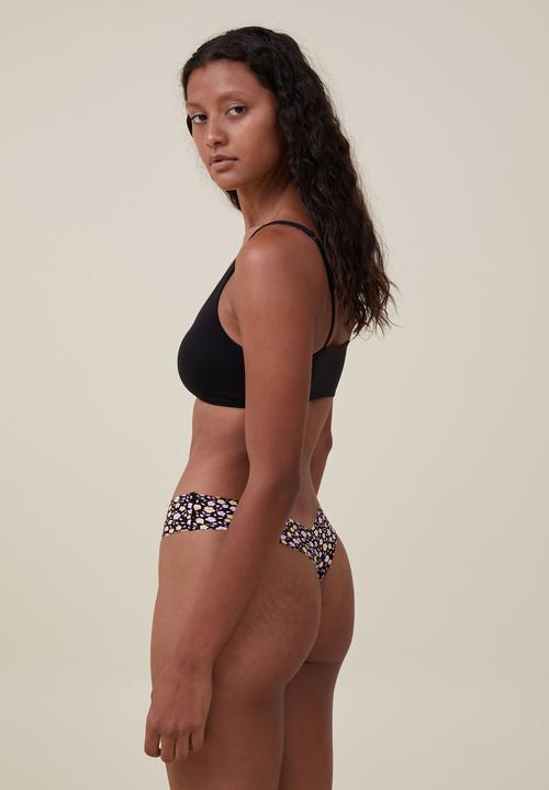 Cotton On - The invisible G-tring brief - tiny ditsy floral pink black