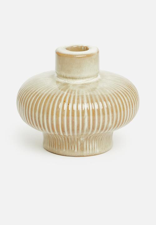 H&S - Plump candle holder - cream
