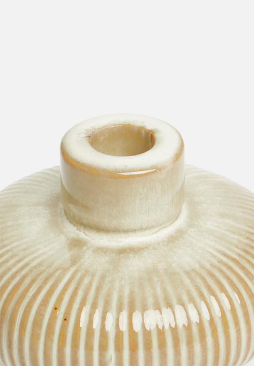 H&S - Plump candle holder - cream