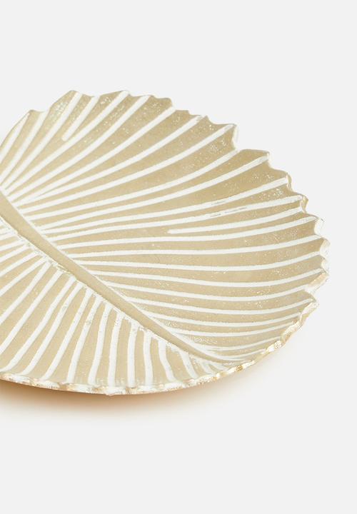 H&S - Palm plate - gold & white