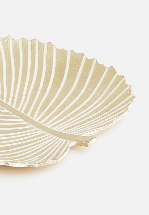 H&S - Palm plate - gold & white