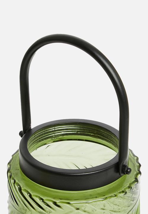 H&S - Leafy led lantern -Dark green